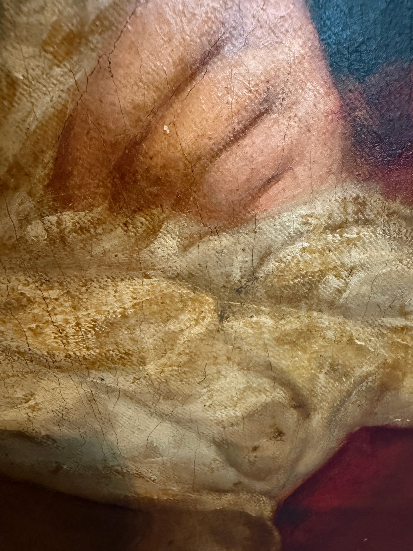 Antique 19th c. Mother & Child Oil Painting in Gilt Frame Victorian Continental