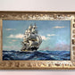 Vintage Original Oil Painting on Board, Seascape, Signed, Gold Frame