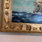 Vintage Original Oil Painting on Board, Seascape, Signed, Gold Frame