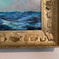 Vintage Original Oil Painting on Board, Seascape, Signed, Gold Frame