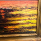 Original Vintage Oil Painting by Klekner (1962) – Tall Ship at Sunset, Seascape