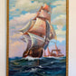 Tall Ship Seascape Oil Painting on canvas Clipper Ship Nautical Art Framed