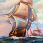 Tall Ship Seascape Oil Painting on canvas Clipper Ship Nautical Art Framed