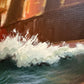 Tall Ship Seascape Oil Painting on canvas Clipper Ship Nautical Art Framed