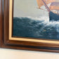 Surreal Maritime Oil Painting Tall Ship & Sea Captain Portrait Signed B. Wilder