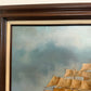 Surreal Maritime Oil Painting Tall Ship & Sea Captain Portrait Signed B. Wilder