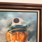 Surreal Maritime Oil Painting Tall Ship & Sea Captain Portrait Signed B. Wilder