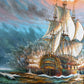 Original Oil Painting Tall Ship at Sea Framed Maritime Seascape
