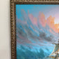 Original Oil Painting Tall Ship at Sea Framed Maritime Seascape