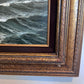 Large Signed Original Oil Painting on Canvas Seascape, Sailing Ship, framed