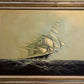 Heston Large Original oil painting on canvas, Seascape, Sailing Ship, Framed