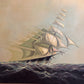 Heston Large Original oil painting on canvas, Seascape, Sailing Ship, Framed