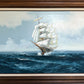 Listed Artist Hewett Jackson Original Oil Painting  Tall Ship Seascape  Framed