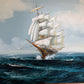 Listed Artist Hewett Jackson Original Oil Painting  Tall Ship Seascape  Framed