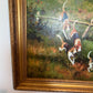 English Fox Hunting Scene Oil Painting on Canvas, Horses & Hounds, Signed