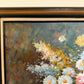 Large Floral Still Life Original Oil Painting on canvas Signed W. Adams Framed