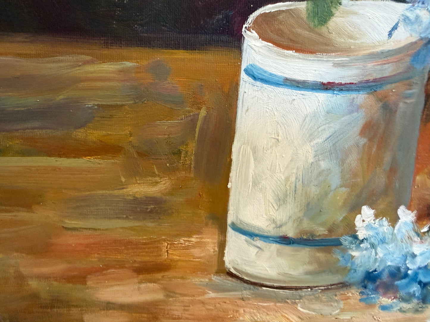 Large Floral Still Life Original Oil Painting on canvas Signed W. Adams Framed