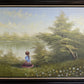 Vintage Original Oil Painting on Canvas, Landscape, Framed Art