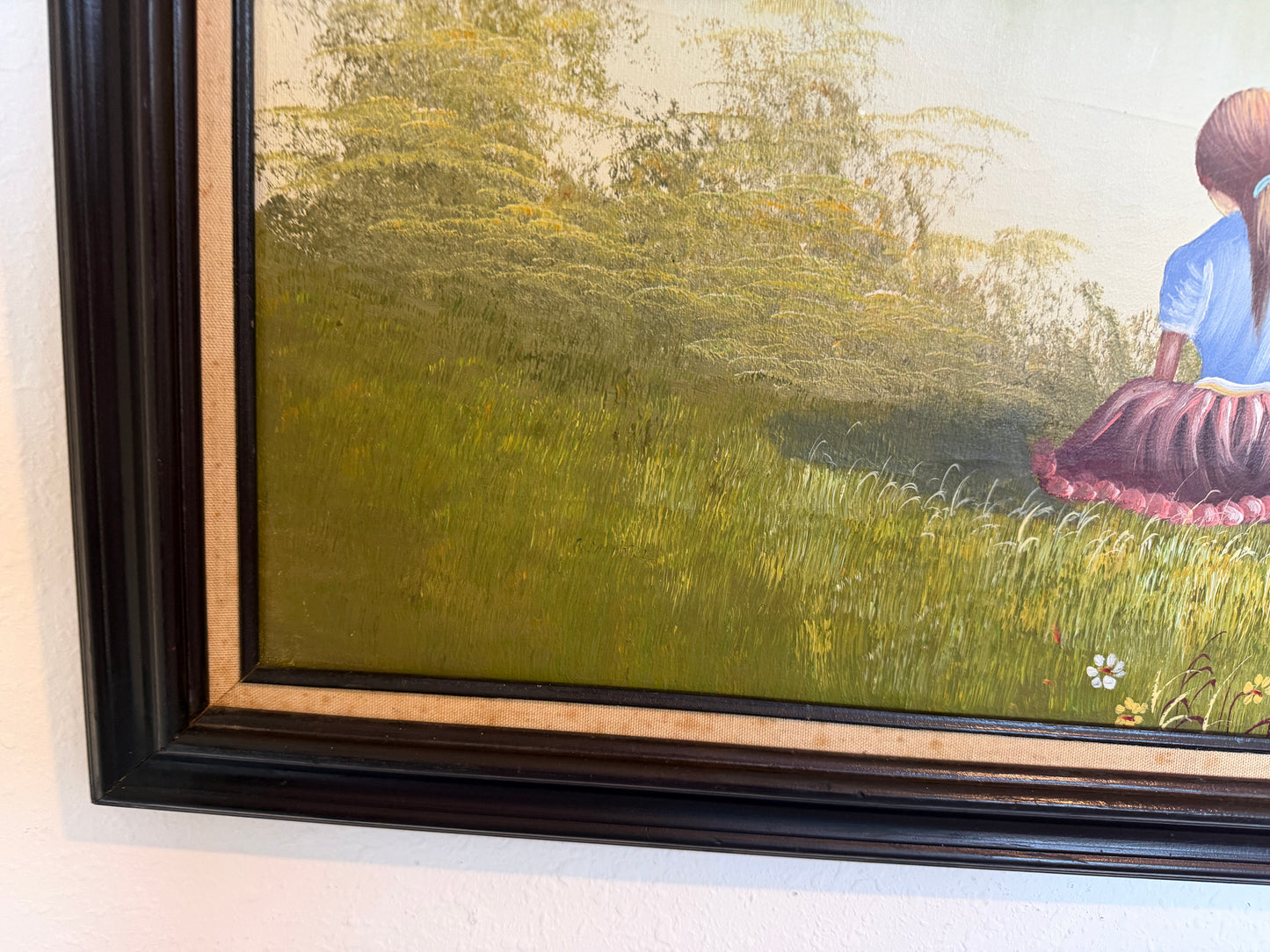 Vintage Original Oil Painting on Canvas, Landscape, Framed Art