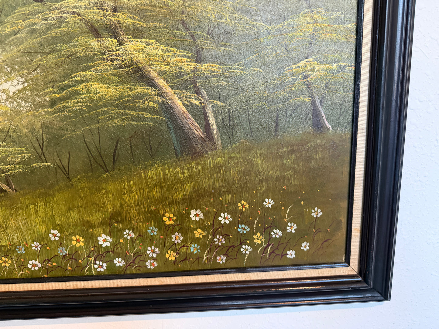 Vintage Original Oil Painting on Canvas, Landscape, Framed Art