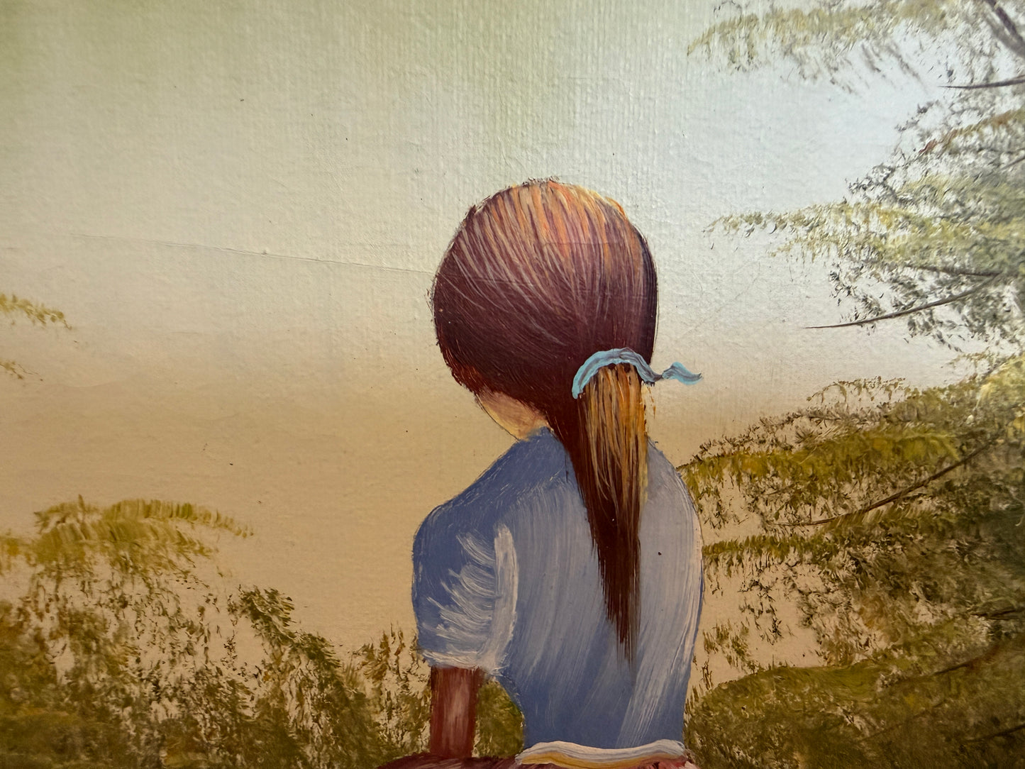 Vintage Original Oil Painting on Canvas, Landscape, Framed Art