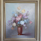 Signed Floral Still Life Oil Painting Robert Cox (1934–2001) Vintage Framed Art