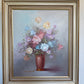 Signed Floral Still Life Oil Painting Robert Cox (1934–2001) Vintage Framed Art