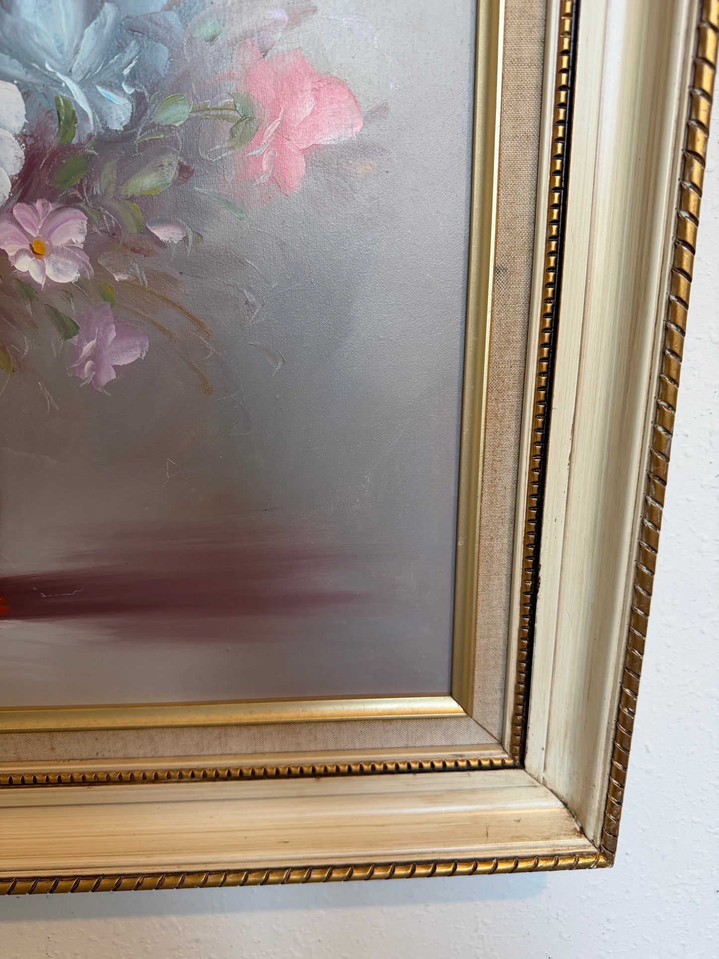 Signed Floral Still Life Oil Painting Robert Cox (1934–2001) Vintage Framed Art