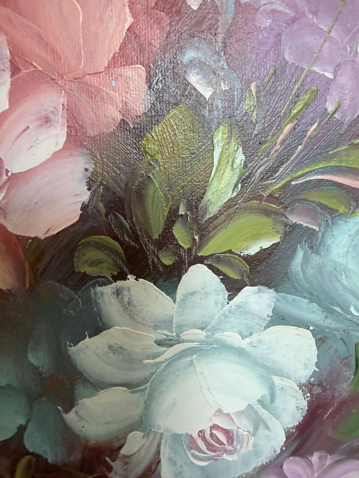 Signed Floral Still Life Oil Painting Robert Cox (1934–2001) Vintage Framed Art