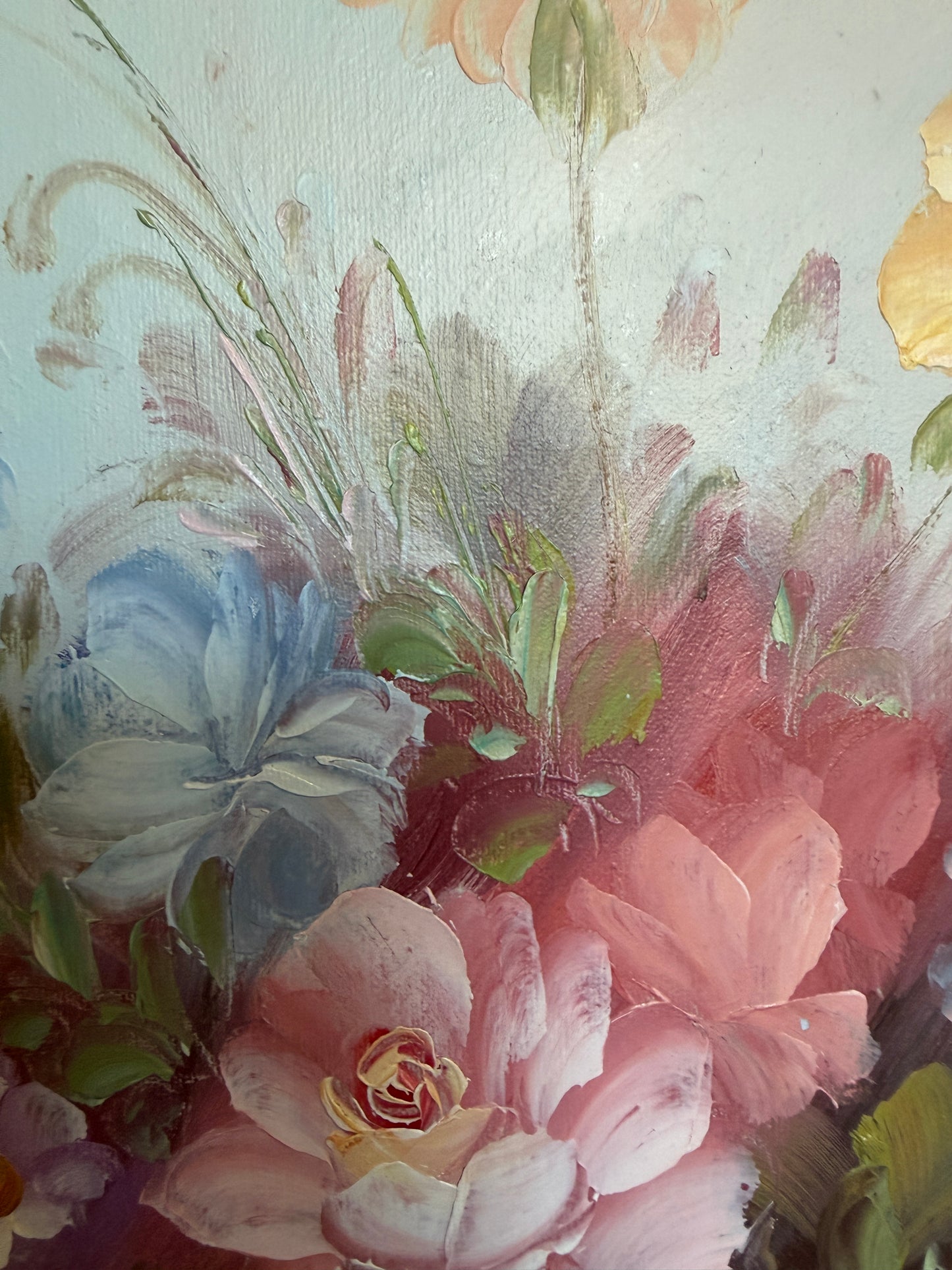 Signed Floral Still Life Oil Painting Robert Cox (1934–2001) Vintage Framed Art