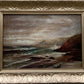 Original 19th century Antique Oil painting on canvas, seascape, Signed, Framed