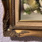 Original Painting on Canvas Still Life, Flowers, Framed, Signed Bossy