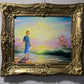 Artist Dobritsin Oil painting on canvas, seascape, "At Dawn" Gold Frame