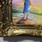 Artist Dobritsin Oil painting on canvas, seascape, "At Dawn" Gold Frame