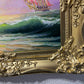 Artist Dobritsin Oil painting on canvas, seascape, "At Dawn" Gold Frame