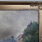 Oil painting on canvas, European Flower Market Scene, Signed R.Kardau, framed