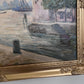 Oil painting on canvas, European Flower Market Scene, Signed R.Kardau, framed