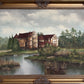 Original Oil painting on canvas, Castle, Landscape, Signed C. Karopka, framed