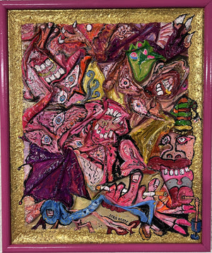 3D Abstract Acrylic Painting on Canvas by Serg Graff "Funny Critters", COA