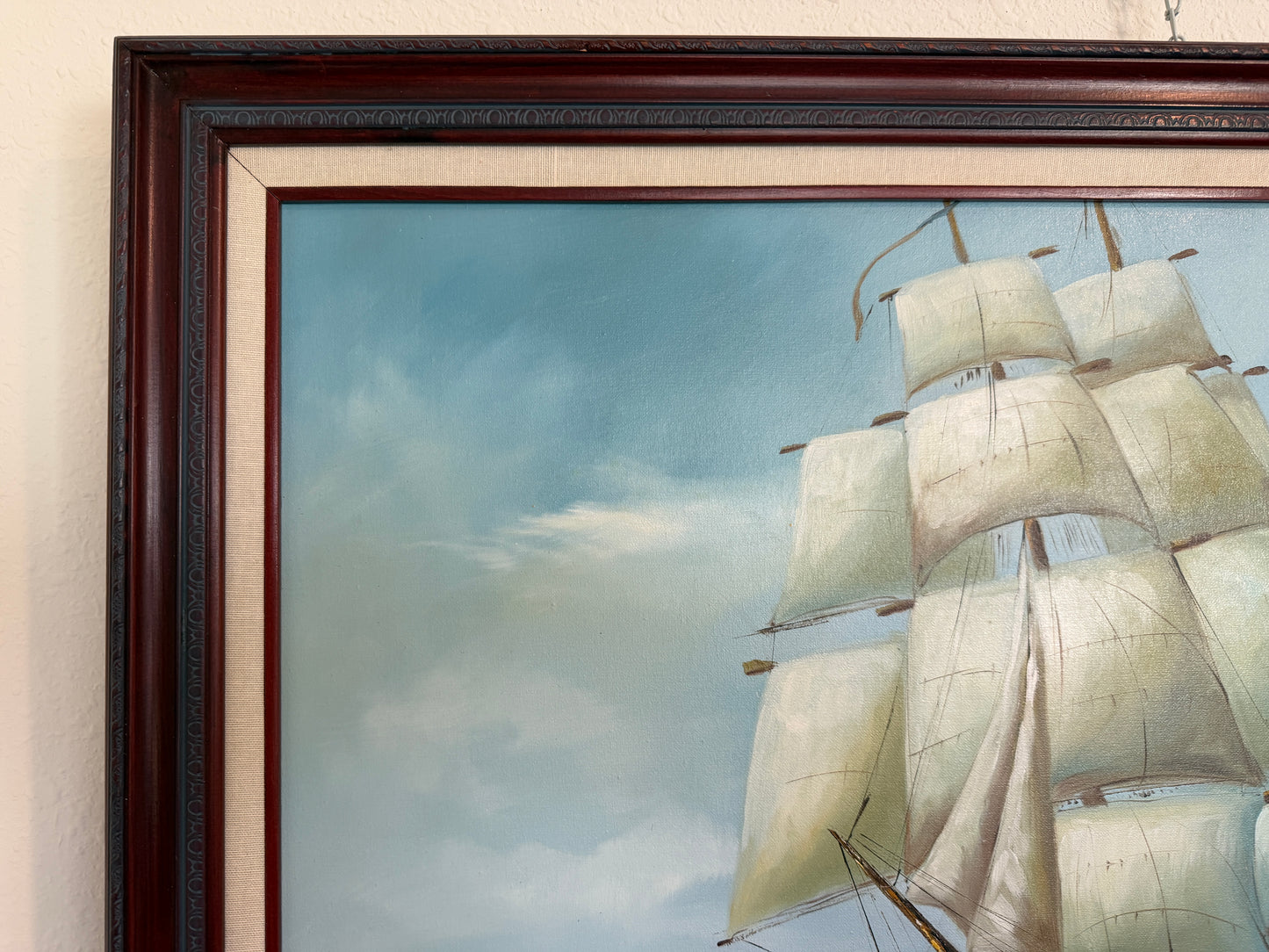 Charley - Original Marine Oil Painting Tall Ship on Open Sea Nautical Seascape