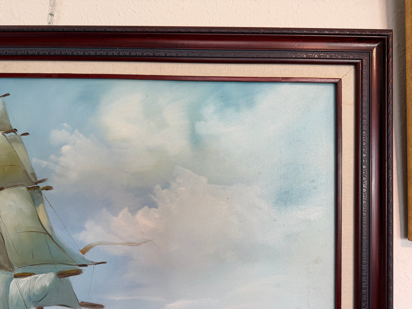 Charley - Original Marine Oil Painting Tall Ship on Open Sea Nautical Seascape