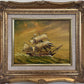 Louis Original Oil on Canvas Nautical Painting, Seascape, Ornate Gold Frame