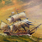 Louis Original Oil on Canvas Nautical Painting, Seascape, Ornate Gold Frame