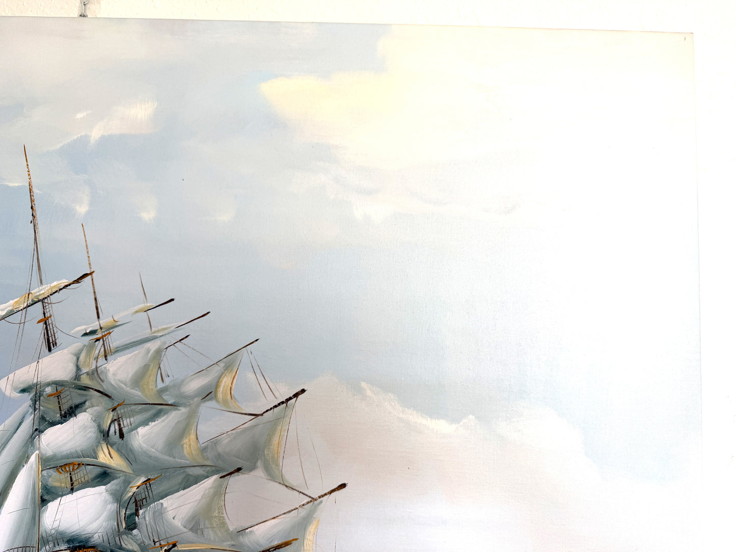 Listed Artist Hewett Jackson Original Oil Painting | Tall Ship Seascape | Large