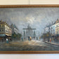 Listed Artist C. Burnett oil painting on canvas, Paris street view Framed Signed