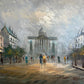 Listed Artist C. Burnett oil painting on canvas, Paris street view Framed Signed