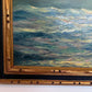 Large Original Oil Painting on Canvas Clipper ship, Seascape, Framed