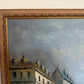 Listed Artist C. Burnett oil painting on canvas, Paris street view Framed Signed