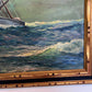 Large Original Oil Painting on Canvas Clipper ship, Seascape, Framed