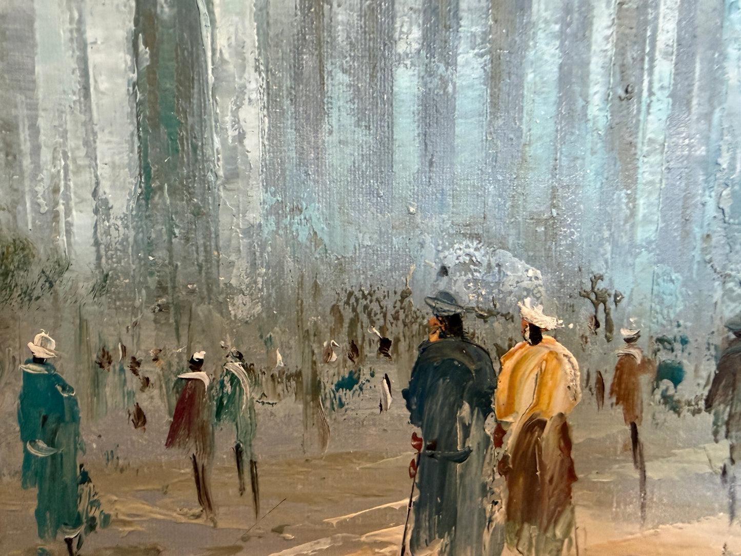 Listed Artist C. Burnett oil painting on canvas, Paris street view Framed Signed